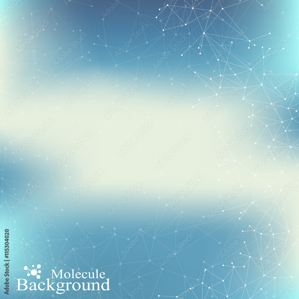 Aufkleber graphic background communication. structure molecule dna, neurons, atom. social network information.