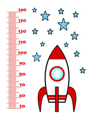 Rocket. Meter or metre of wall height from 50 to 140 centimeter
