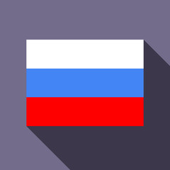 Flag of Russia icon in flat style on a lavender background
