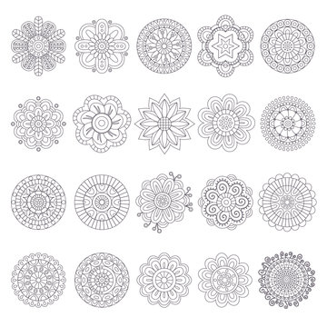 Decorative vector floral design elements