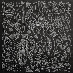 Tribal native set of symbols