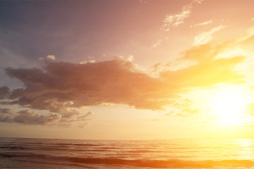 light sunset over sea