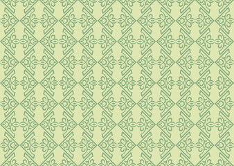 Vintage Abstract geometric floral classic pattern ornament. Vector background for cards, web, fabric, textures, wallpapers, tile, mosaic. Light green color