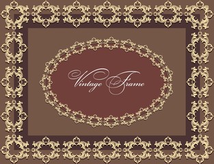 Vintage Abstract floral classic frame ornamented. Vector background for cards, web, photo, decor, wall, wallpapers, tile, mosaic. white color..