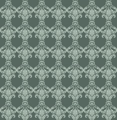 Fototapeta premium Vintage Abstract geometric floral classic pattern ornament. Vector background for cards, web, fabric, textures, wallpapers, tile, mosaic. Green color