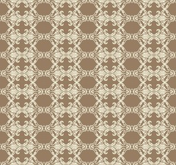 Vintage Abstract geometric floral classic pattern ornament. Vector background for cards, web, fabric, textures, wallpapers, tile, mosaic. beige color