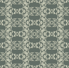 Vintage Abstract geometric floral classic pattern ornament. Vector background for cards, web, fabric, textures, wallpapers, tile, mosaic. green color