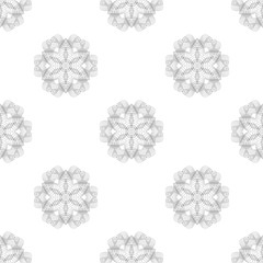 Seamless Pattern. Set of Rosettes Isolated on White Background