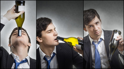 Collage eines Alkoholikers