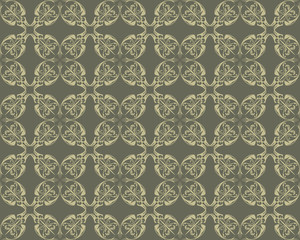 Vintage Damask floral classic pattern ornament. Vector background for cards, web, fabric, textures, wallpapers, tile, mosaic. Cream and vetive color