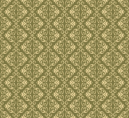 Vector Vintage Damask floral classic pattern ornament. Vector background for cards, web, fabric, textures, wallpapers, tile, mosaic. Cream and lint color