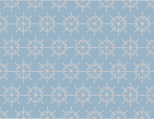 Fototapeta premium Nautical wheel pattern. Vector Marine theme
