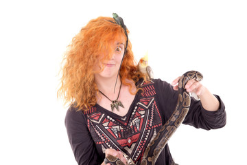 girl with exotic animals