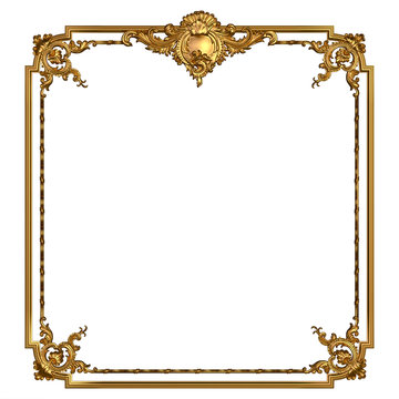 Vintage golden frame with blank space