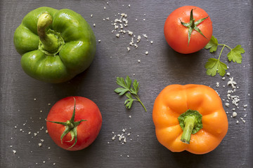 Tomatoes and peppers