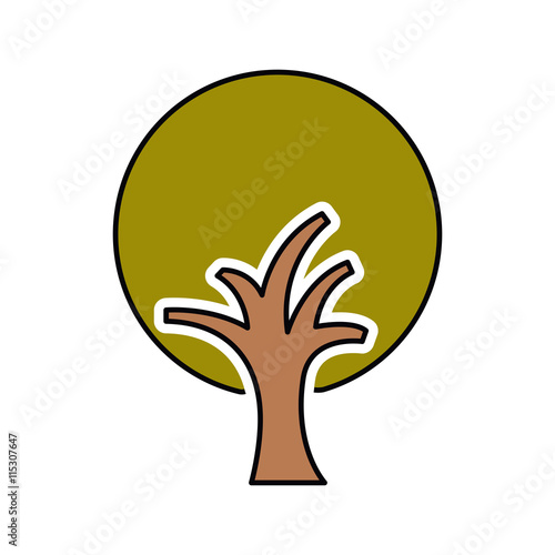 "tree branch with leaves isolated icon design" Stock image and royalty