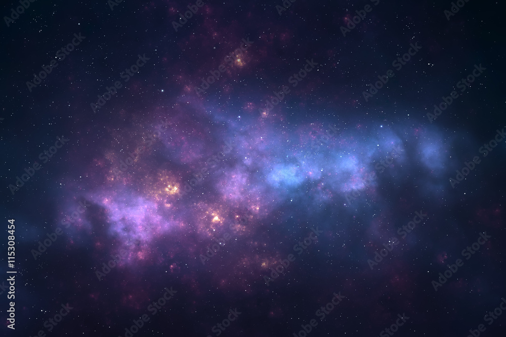 Wall mural night sky - universe filled with stars, nebula and galaxy