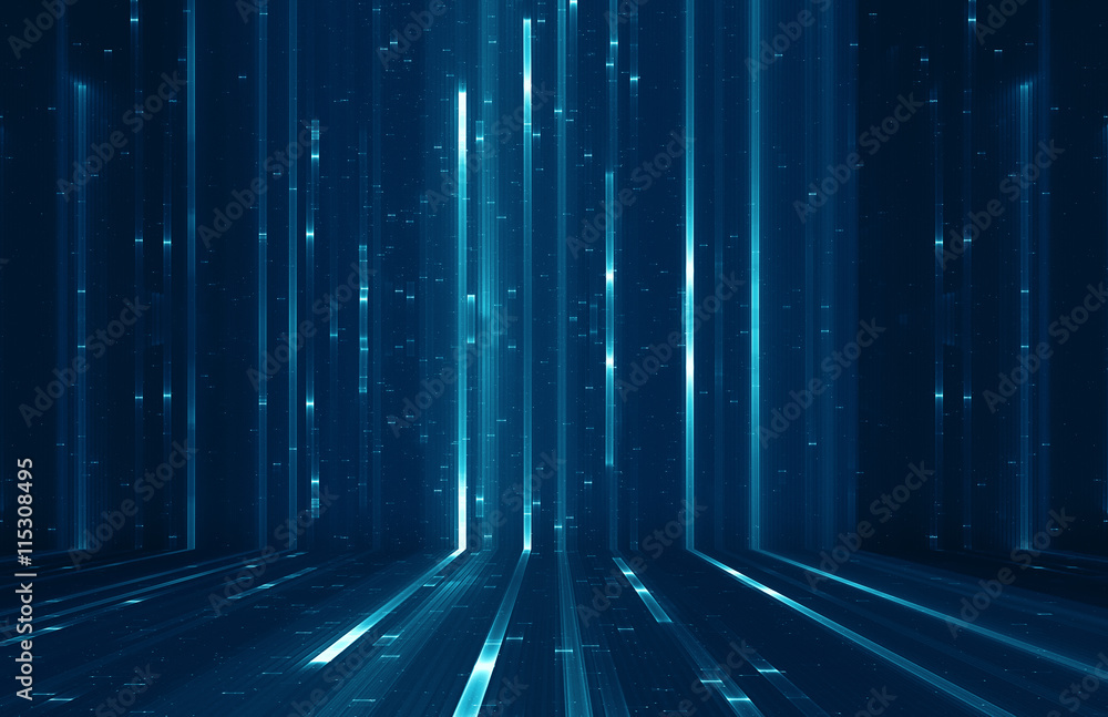 Fototapete abstract data stream matrix like background