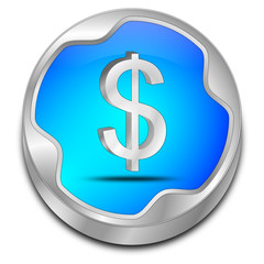 Button with Dollar sign - 3D illustration