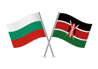 Bulgarian and Kenyan flags. Vector illustration.