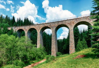 Fototapeta na wymiar Old Railway bridge near Telgart, Slovakia