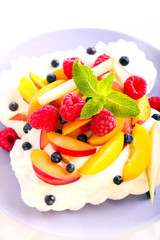 Mixed fruit and berry Pavlova