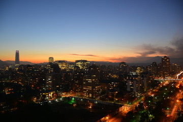 sunset in Santiago Chile