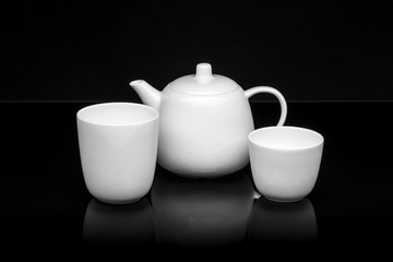 White porcelain tea set