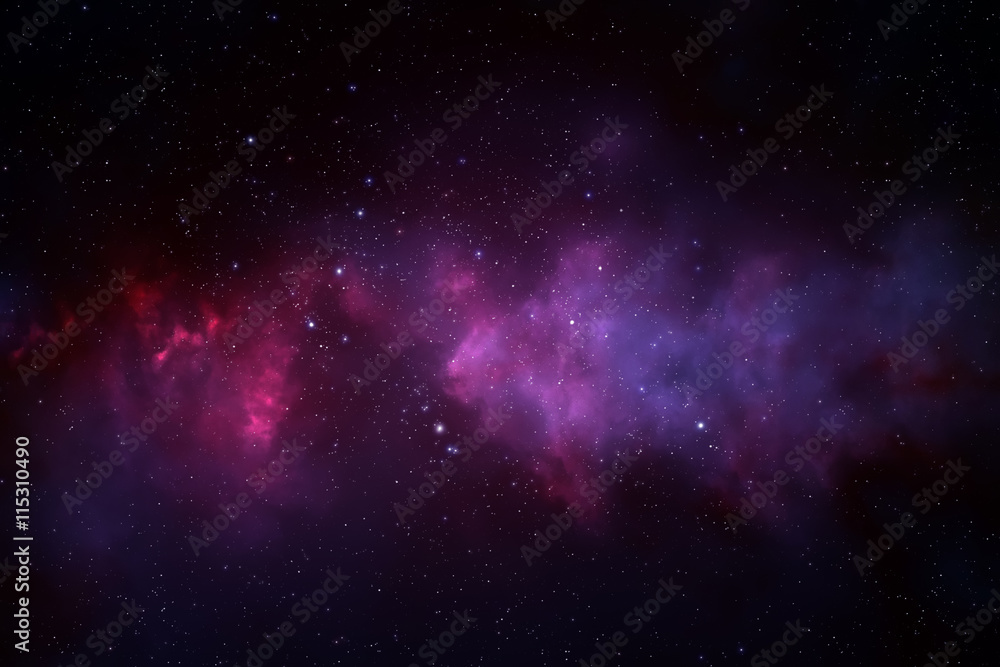 Wall mural night sky - universe filled with stars, nebula and galaxy