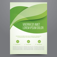 Brochure, poster, annual report, magazine cover, flyer vector template. Modern green corporate design.