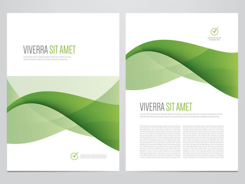 Brochure, annual report, magazine cover, flyer, poster vector template. Modern green corporate design.
