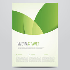 Fototapeta premium Brochure, flyer, annual report, magazine cover, poster vector template. Modern green corporate design.
