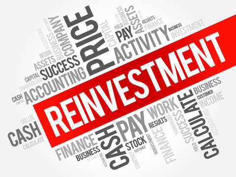 Reinvestment word cloud collage, business concept background