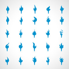 Torch Icons Set - Isolated On Gray Background - Vector Illustration, Graphic Design. For Web, Website, Print Materials