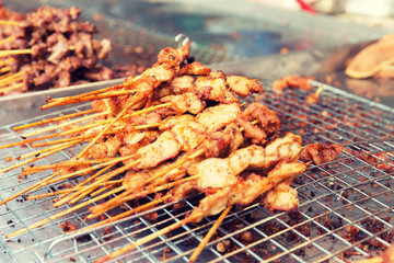 meat grill at street market