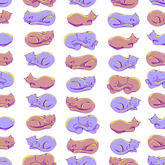 Sleeping kittens and elephant among them