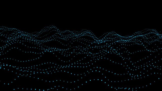  Colourful Wave form article in random direction abstract background animation motion graphic 3D render with copy space on black background