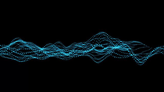  Colourful Wave form article in random direction abstract background animation motion graphic 3D render with copy space on black background