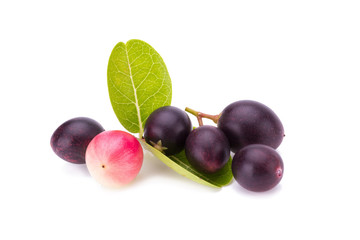 Fototapeta premium Carunda or Karonda on white background