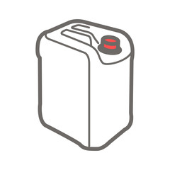 Vector icon of plastic canister - obrazy, fototapety, plakaty