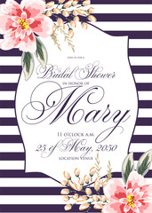 Bridal Shower Invitation with hibiskus flowers © mary1983