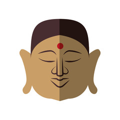 Indian culture concept represented by buddha icon. Isolated and flat illustration 