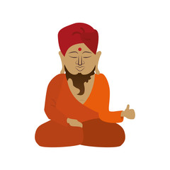 Indian culture concept represented by cartoon man icon. Isolated and flat illustration 