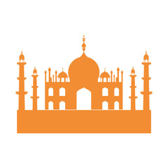 Indian architecture concept represented by temple icon. Isolated and flat illustration 