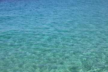 Blue sea water with waves and ripples. Sea background. Adriatic sea, Europe, Italy.
