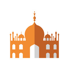 Indian architecture concept represented by temple icon. Isolated and flat illustration 