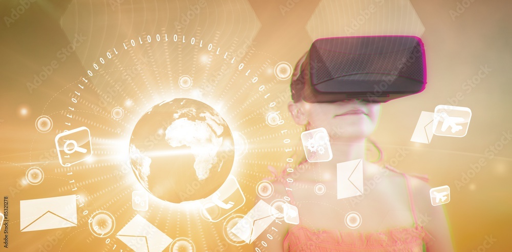 Poster composite image of global communication background