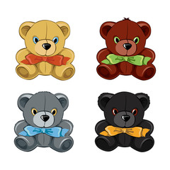 Set of teddy bears