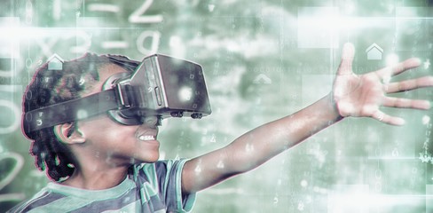 Composite image of blue and black technology design