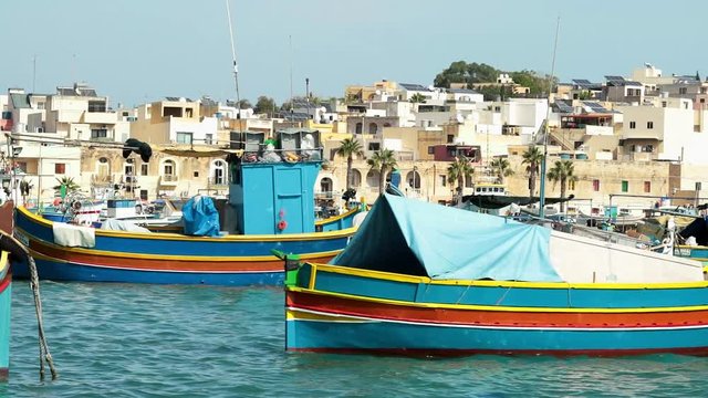 Tradiitonal fisher boat in Marsaxlokk, Malta.